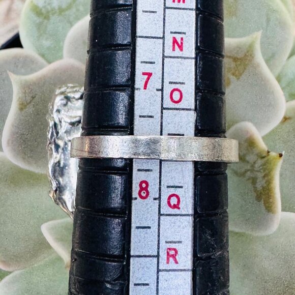 Artisan-crafted Broken China Ring with a Silver Spoon Band & Boho-Metalwork 7.5 - Picture 5 of 12